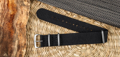 bracelet en nylon Ricardo Kronplatz, noir, NATO