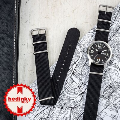 bracelet en nylon Ricardo Kronplatz, noir, NATO