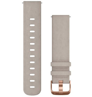 Bracelet en cuir Garmin 20mm (pour Venu, Venu Sq, Venu Sq 2, Venu 2 plus etc.), gris, Quick Release, 010-12691-07