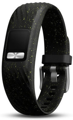 Bracelet Garmin Vívofit 4, silicone, noir, boucle argentée, taille S/M