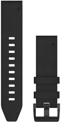 bracelet en cuir Garmin 22mm (pour Garmin Fenix 8/7/6 (47mm), Epix 2 etc.), noir V1, QuickFit, 010-12740-01