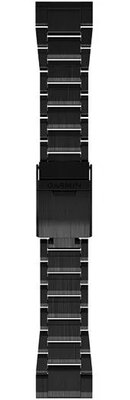 bracelet métallique Garmin 26mm (pour Garmin Fenix 8/7X/6X (51mm), Tactix etc.), noir V2, QuickFit, 010-12580-00