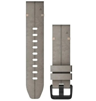 Bracelet en cuir Garmin 20mm (pour Garmin Fenix 8/7S/6S (43mm), etc.), gris, QuickFit, 010-12876-00