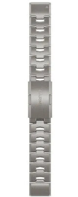 Bracelet en titane Garmin 22mm (pro Garmin Fenix 8/7/6 (47mm), Epix 2 aj.), argent, QuickFit
