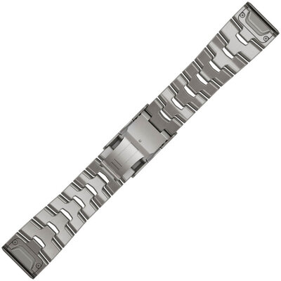 Bracelet métallique en titane Garmin 26mm (pour Garmin Fenix 8/7X/6X (51mm), Tactix etc.), gris, QuickFit, 010-12864-08