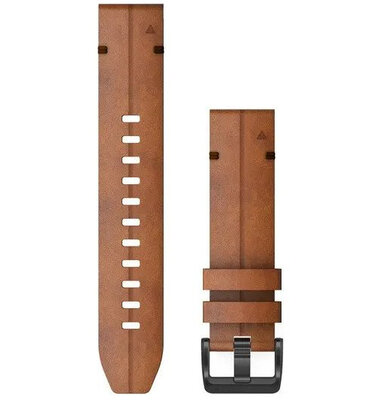 Bracelet en cuir Garmin 22mm (pour Garmin Fenix 8/7/6 (47mm), Epix 2 etc.), marron V1, QuickFit, 010-12863-05
