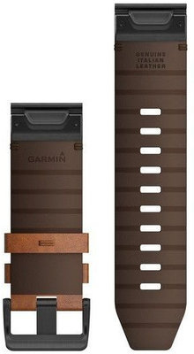 Bracelet en cuir Garmin 26mm (pour Garmin Fenix 8/7X/6X (51mm), Tactix etc.), marron, QuickFit, 010-12864-05
