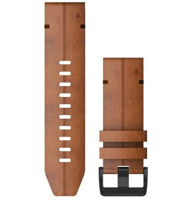 Bracelet en cuir Garmin 26mm (pour Garmin Fenix 8/7X/6X (51mm), Tactix etc.), marron, QuickFit, 010-12864-05