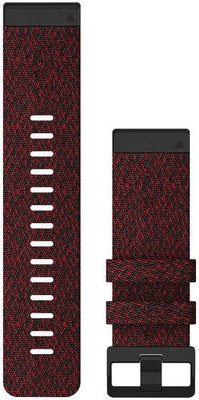 Bracelet en nylon Garmin 26mm (pro Garmin Fenix 8/7X/6X (51mm), Tactix aj.), rouge, QuickFit