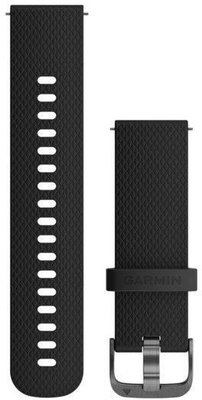 Bracelet en silicone Garmin 18 mm (pour Venu 2S, Vívoactive 4S, Vívomove 3S), noir, Quick Release, + partie prolongée, 010-12932-01