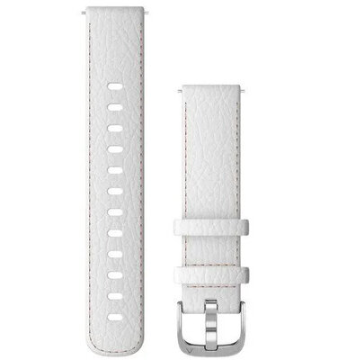 Bracelet en cuir Garmin 18mm (pro Venu 2S, Vívoactive 4S, Vívomove 3S), blanc V2, Quick Release