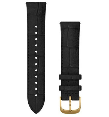 Bracelet en cuir Garmin 20mm (pro Venu, Venu Sq, Venu 2 Plus aj.), noir V1, Quick Release