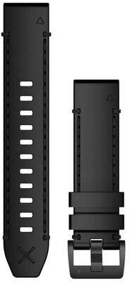 bracelet en cuir Garmin 22mm (pour Garmin Fenix 8/7/6 (47mm), Epix 2 etc.), noir V3, QuickFit, 010-12738-19