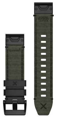 bracelet en cuir Garmin 22mm (pour Garmin Fenix 8/7/6 (47mm), Epix 2 etc.), noir V3, QuickFit, 010-12738-19