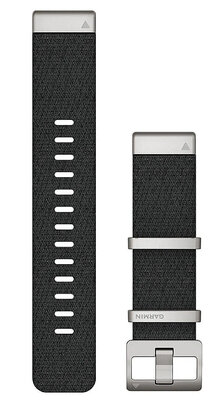 bracelet en nylon Garmin 22mm (pour Garmin Fenix 8/7/6 (47mm), Epix 2 etc.), noir V2, QuickFit, 010-12738-21