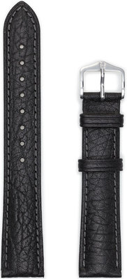 bracelet en cuir Hirsch Camelgrain L 01009050-2, noir, veau, longueur L, Quick Release