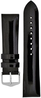 Bracelet en cuir Hirsch Diva M 01536150-2, noir, cuir de veau, longueur M