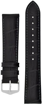 Bracelet en cuir noir Hirsch Duke M 01028150-2 (Teletina)