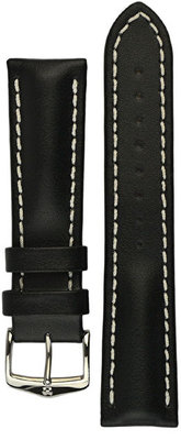 bracelet en cuir Hirsch Heavy Calf L 01475050-2, noir, veau, longueur L, Quick Release