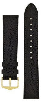 bracelet en cuir Hirsch Rainbow L 12322650-1, noir, peau de veau, longueur L, Quick Release