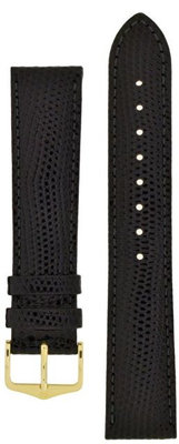 bracelet en cuir Hirsch Rainbow M 12302650-1, noir, veau, longueur M, Quick Release