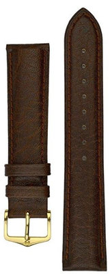 bracelet en cuir Hirsch Camelgrain L 01009015-1, marron, veau, longueur L, Quick Release