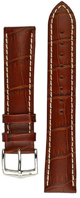 bracelet en cuir Hirsch Modena L 10302870-2, marron, veau, longueur L, Quick Release