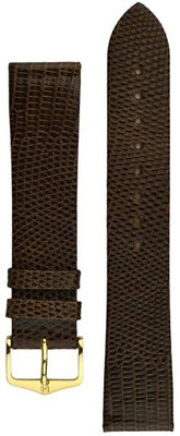 bracelet en cuir Hirsch Lizard L 01766010-1, marron, lézard, longueur L, Quick Release