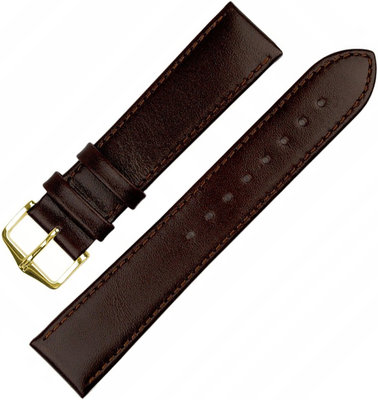 bracelet en cuir Hirsch Osiris L 03475010-1, marron, veau, longueur L, Quick Release