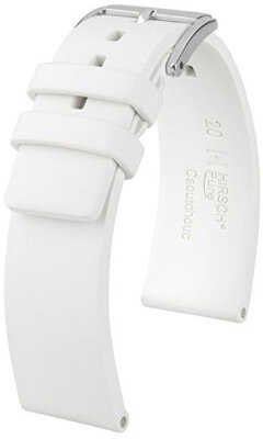 Bracelet en caoutchouc Hirsch Pure 40418800-2, blanc, caoutchouc naturel, longueur L, Quick Release