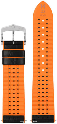 Bracelet de montre en cuir Hirsch Andy L 0927628050-2, noir, cuir de veau/caoutchouc naturel, longueur L, Quick Release