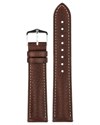 bracelet en cuir Hirsch Boston M 01302110-2, marron, peau de veau, longueur M, Quick Release