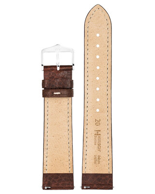 bracelet en cuir Hirsch Boston M 01302110-2, marron, peau de veau, longueur M, Quick Release