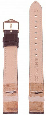 bracelet en cuir Hirsch Duke L 01028010OE-1, marron, peau de veau, extrémité ouverte (pour pompes fixes), longueur L, Quick Release