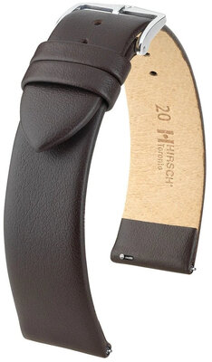 bracelet en cuir Hirsch Toronto L 03702010-2, marron, veau, longueur L, Quick Release