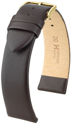 bracelet en cuir Hirsch Toronto M 03702110OE-1, marron, veau, open end (pour pompes fixes), longueur M