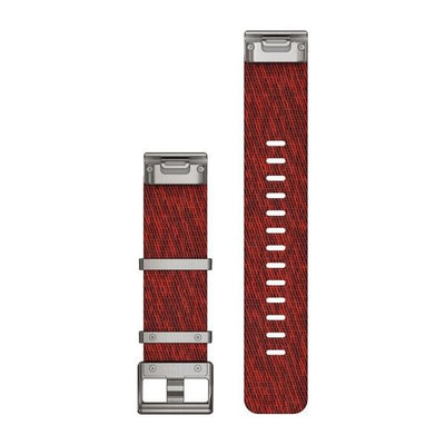 bracelet en nylon Garmin 22mm (pour Garmin Fenix 8/7/6 (47mm), Epix 2 etc.), rouge V2, QuickFit, 010-12738-22