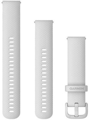 bracelet en silicone Garmin 20mm (pour Venu, Venu Sq, Venu 2 plus etc.), blanc, Quick Release, + partie prolongée, 010-13021-01