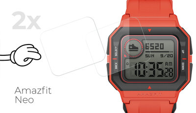 Verre de protection Mosh Tempered Glass Protector 0.3mm pour Amazfit Neo (2 pièces)