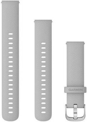 Bracelet en silicone Garmin 18mm (pro Venu 2S, Vívoactive 4S, Vívomove 3S), gris V3, Quick Release, + partie étendue