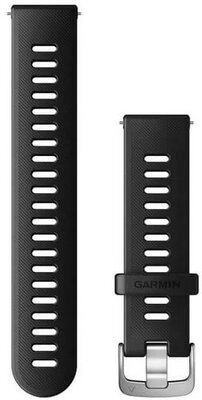 Bracelet en silicone Garmin 20mm (pour Forerunner 55, Venu, Venu Sq, Venu 2 plus), noir, Quick Release, 010-11251-9P