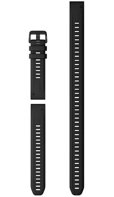 Bracelet en silicone Garmin 20mm (pour Garmin Fenix 8/7S/6S (43mm) etc.), noir, QuickFit, + partie rallongée, 010-13028-00
