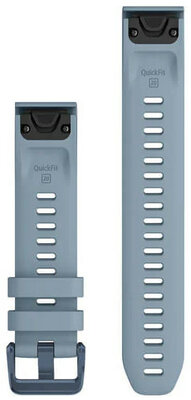 Bracelet en silicone Garmin 20mm (pour Garmin Fenix 8/7S/6S (43mm) etc.), bleu, QuickFit + partie rallongée, 010-13029-00