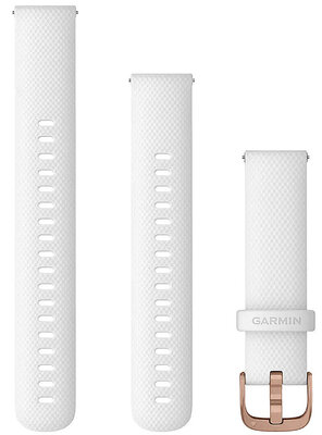 Bracelet en silicone Garmin 18 mm (pro Venu 2S, Vívoactive 4S, Vívomove 3S), blanc, Quick Release, + partie étendue