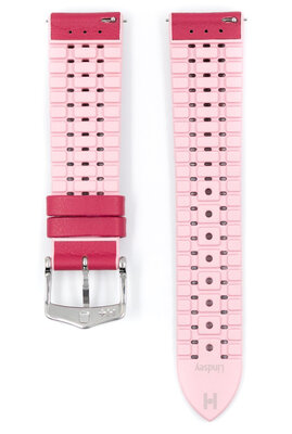 Bracelet en caoutchouc Hirsch Lindsey M 0922202125-2, rose, caoutchouc naturel, longueur M, Quick Release