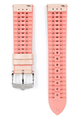 Bracelet en caoutchouc Hirsch Lindsey M 0922302122-2, beige/rose, caoutchouc naturel, longueur M, Quick Release