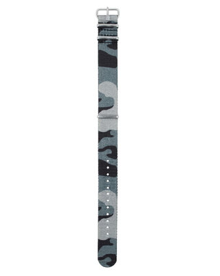 Bracelet en nylon Hirsch Rush L 40406038-2, camouflage/bleu, camouflage, longueur L, Quick Release