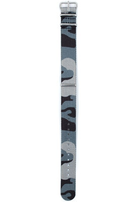 Bracelet en nylon Hirsch Rush L 40406038-2, camouflage/bleu, camouflage, longueur L, Quick Release
