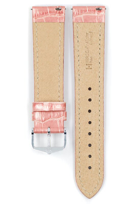 Bracelet en cuir Hirsch Duke Metallic M 01027122-2, rose, cuir de veau, longueur M, Quick Release