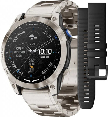 Garmin D2 Mach 1, Vented Titanium Bracelet (+ bracelet de rechange)